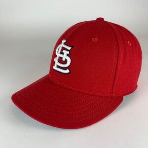 St Louis Cardinals MLB Red New Era 59Fifty Fitted Hat No Side NE Logo Mens 7 1/4